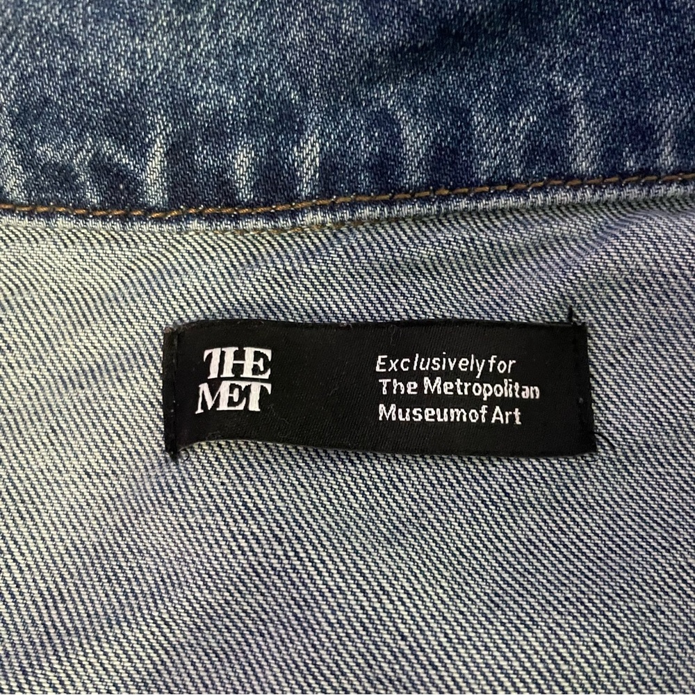 THE MET Dragon Embroidered Sleeve Denim Jacket - Picture 7 of 8